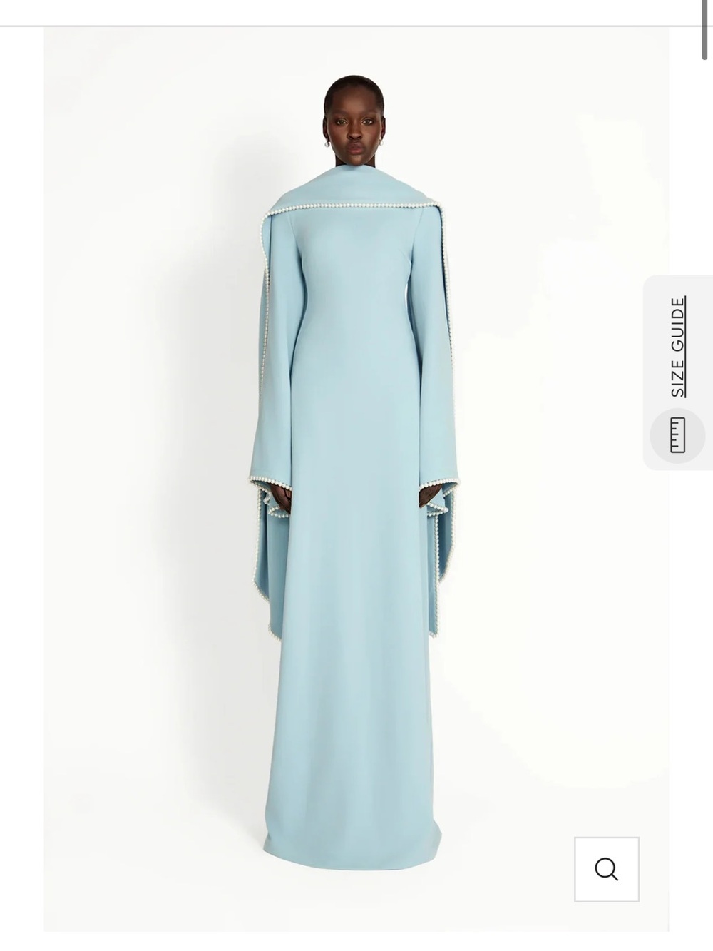 NWT Miss Rosier light blue maxi dress with pearl trim